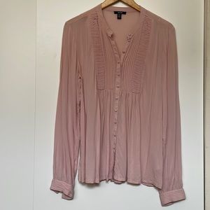 JACOB Peasant Blouse Button Up Pink Flowy